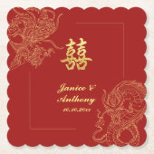 ドラゴン伝統的フェニックス中国のレッド ペーパーコースター (正面)