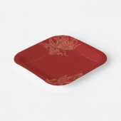 ドラゴン伝統的フェニックス中国のレッド ペーパープレート (傾斜あり)