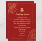 ドラゴン伝統的フェニックス中国のレッド メニュー (正面/裏面)