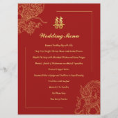 ドラゴン伝統的フェニックス中国のレッド メニュー (正面)