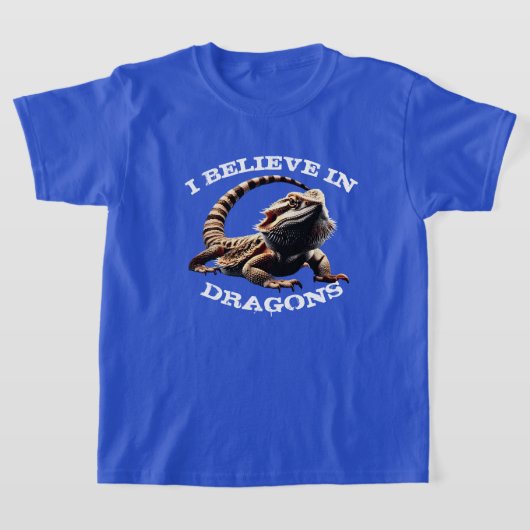 "ドラゴン信じてる"とヒゲドラゴン Tシャツ (レイダウン)