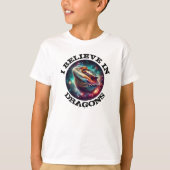 "ドラゴン信じてる" ヒゲドラゴン Tシャツ (正面)