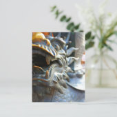 ドラゴン像 – 遊市場 – 上海、中国 ポストカード (スタンド正面)