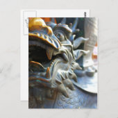 ドラゴン像 – 遊市場 – 上海、中国 ポストカード (正面/裏面)