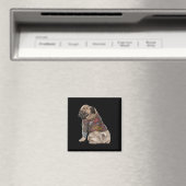 ドラゴン入れ伝統的の日本のパグ犬 マグネット (インサイチュ (食洗機))