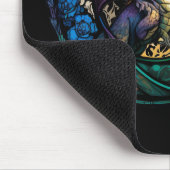 ドラゴン動物ポートレートステンドグラス野生生物フリー マウスパッド (コーナー)