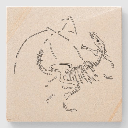 ドラゴン化石 ストーンコースター (正面)