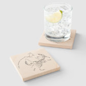 ドラゴン化石 ストーンコースター (横)