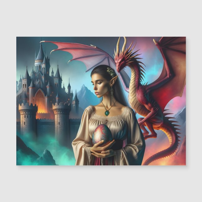 ドラゴン卵を持つ小妖精や小人 (正面)