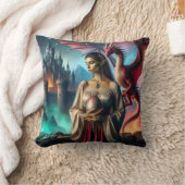 ドラゴン卵を持つ小妖精や小人 クッション (ブランケット)