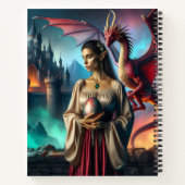 ドラゴン卵を持つ小妖精や小人 ノートブック (裏面)