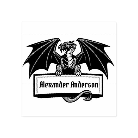 ドラゴン名プレートパーソナライズラバースタンプ ラバースタンプ (インプリント)