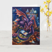 ドラゴン図書館、グリーティングカード カード (黄色い花)