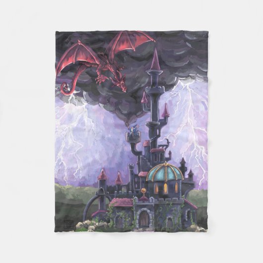 ドラゴン城 フリースブランケット (正面)