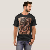 ドラゴン威厳のあるタトゥーTシャツコレクション Tシャツ (正面フル)