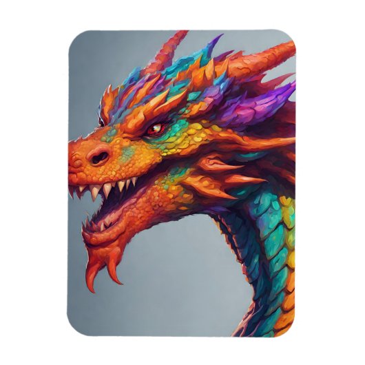 ドラゴン威厳のあるポートレート マグネット (縦)