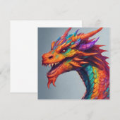 ドラゴン威厳のあるポートレート 招待状 (正面/裏面)