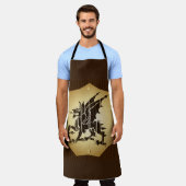 ドラゴン家紋 エプロン (着用した状態)