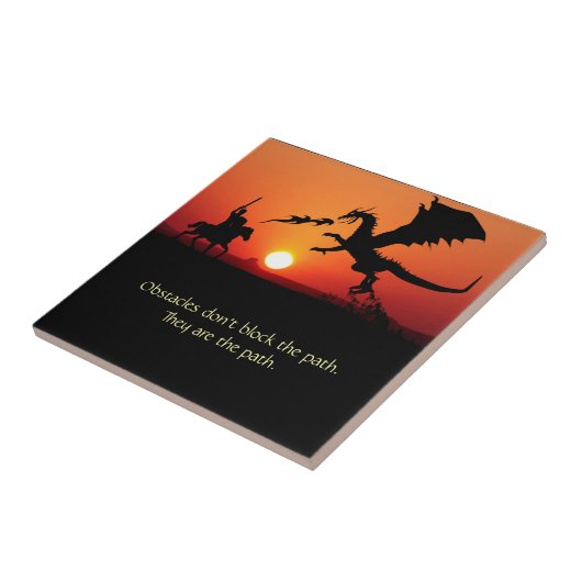 ドラゴン対ナイト感動的やる気を起こさせる タイル (側面)