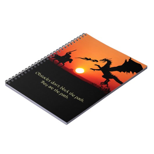 ドラゴン対ナイト感動的やる気を起こさせる ノートブック (左側)