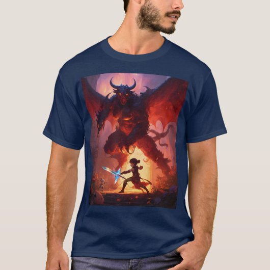 ドラゴン対ナイト Tシャツ (正面)