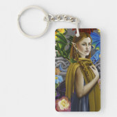 ドラゴン小妖精や小人フラワーガーデン キーホルダー (正面)