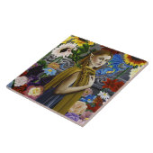 ドラゴン小妖精や小人フラワーガーデン タイル (側面)