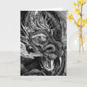 ドラゴン幸運のカード カード (黄色い花)