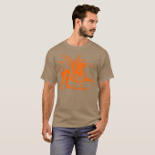 ドラゴン彫刻 - オレンジ Tシャツ (正面フル)