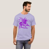 ドラゴン彫刻 - 紫 Tシャツ (正面フル)
