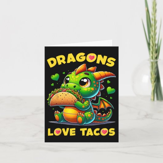 ドラゴン愛タコスかわいいシンコ・デ・マヨメキシコ料理 カード (正面)
