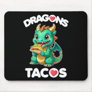 ドラゴン愛タコスかわいいシンコ・デ・マヨメキシコ料理 マウスパッド