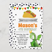 ドラゴン愛タコスのパーティの招待状 招待状 (正面/裏面)