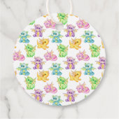 ドラゴン持ちハート – ベビーシャワーメッセージカード フェイバータグ (裏面)