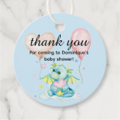 ドラゴン持ちハート – ベビーシャワーメッセージカード フェイバータグ (正面)