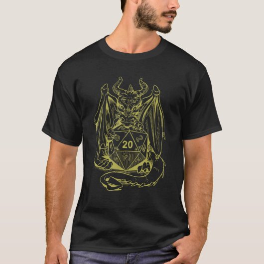 ドラゴン持ちRpgサイコロボードゲームの役遊人 Tシャツ (正面)
