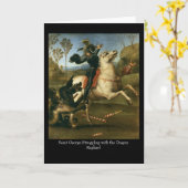 ドラゴン挨拶Cと戦うセントジョージ カード (黄色い花)