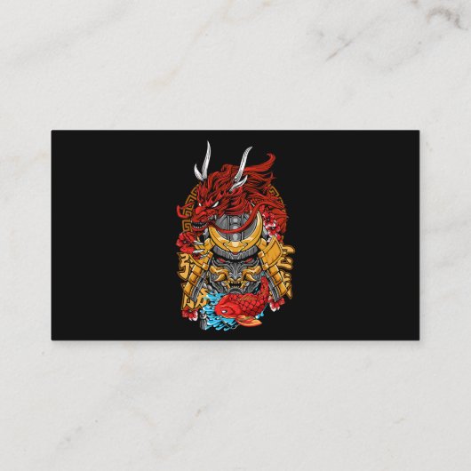 ドラゴン日本のサイバパンクサムライコイ魚の美女 名刺 (裏面)