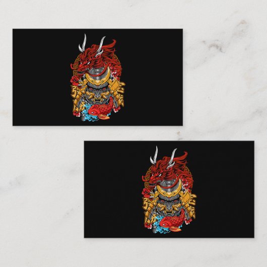 ドラゴン日本のサイバパンクサムライコイ魚の美女 名刺 (正面/裏面)