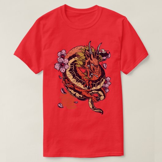 ドラゴン日本のタトゥースタイル Tシャツ (デザイン正面)