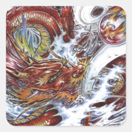 ドラゴン日本のタトゥーデザイン スクエアシール