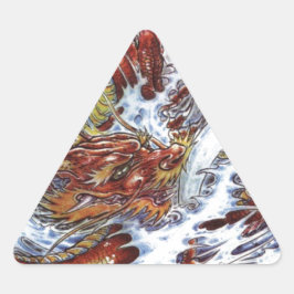 ドラゴン日本のタトゥーデザイン 三角形シール