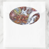 ドラゴン日本のタトゥーデザイン 楕円形シール (バッグ)