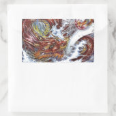 ドラゴン日本のタトゥーデザイン 長方形シール (バッグ)