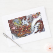 ドラゴン日本のタトゥーデザイン 長方形シール (封筒)