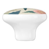 ドラゴン日本のフライアートパステルグリーン&ピンクフローラ セラミックノブ (側面)