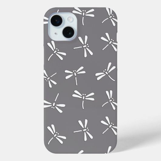 ドラゴン日本のフライ模様、グレー/グレーと白 Case-Mate iPhoneケース (裏面)