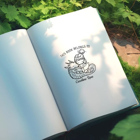 ドラゴン本のしおり カスタムガール ラバースタンプ