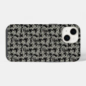 ドラゴン模様 01.wx4x4.ブルー グレーBG iPhoneケース (裏面横)