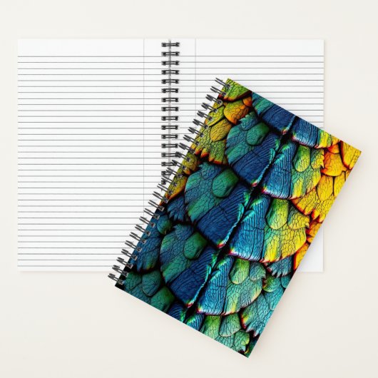 ドラゴン爬虫類はかりで測グリーンブルーイエローアーマー ノートブック (内側)
